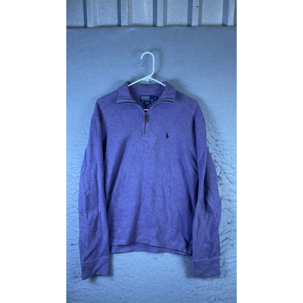 Polo Ralph Lauren Quarter Zip Pullover Mens S Purple Excellent Cotton Sweater